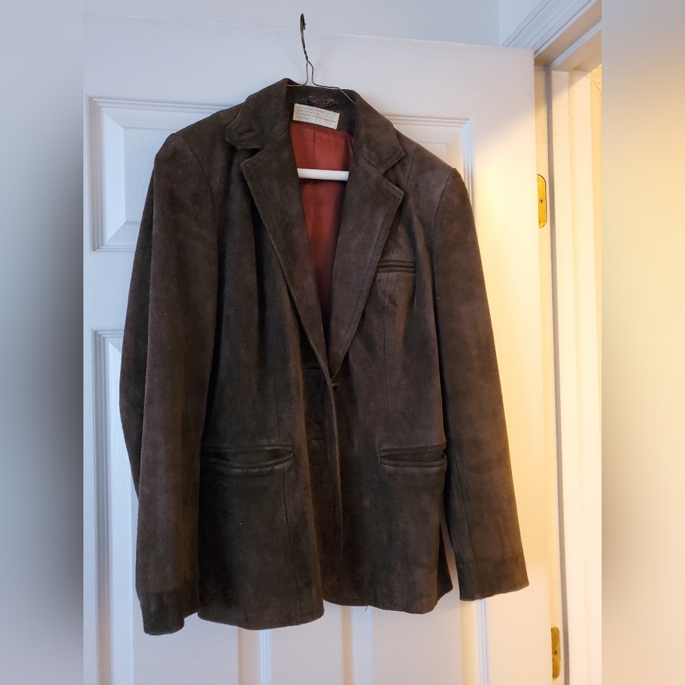 Ladies Vintage Brown Suede Jacket  Size Small